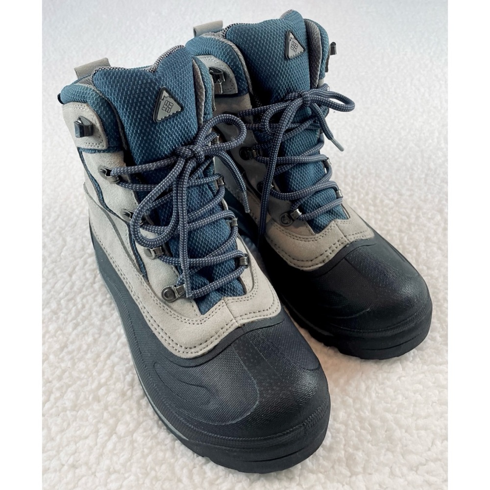 COLUMBIA • Blue/Grey Thermolite Water Resistant Cascadian Summit Winter Boots, 8 - Picture 9 of 16